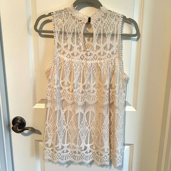 Lace Tank Blouse in Ivory - Picture 2 of 2